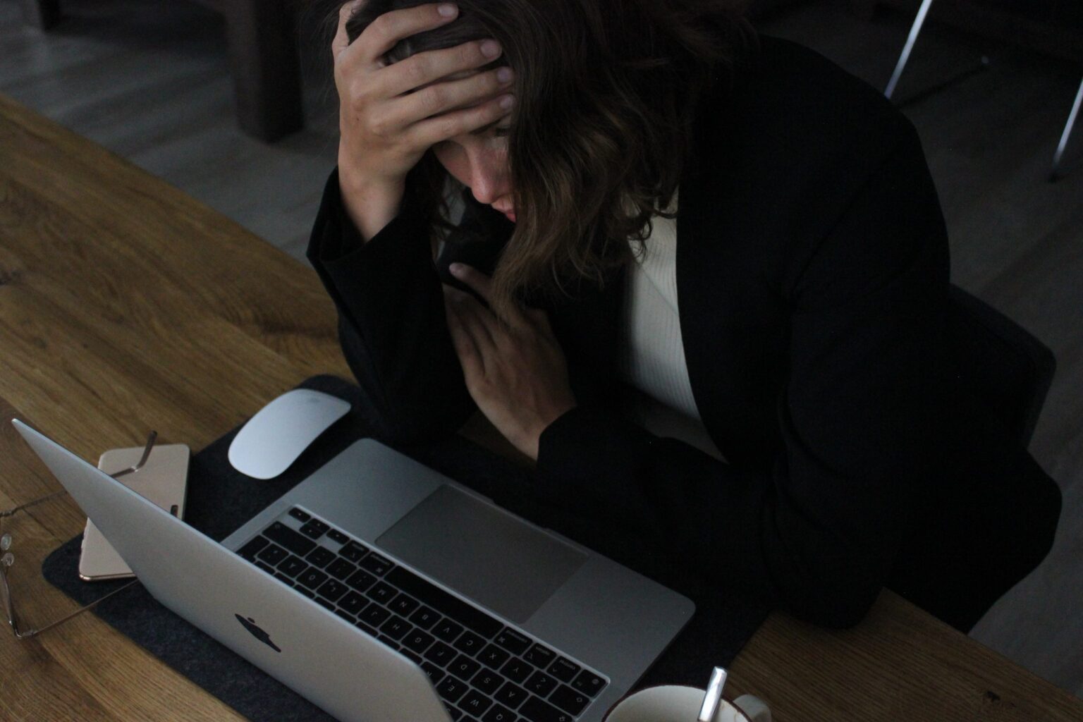 frustrated woman at a computre
