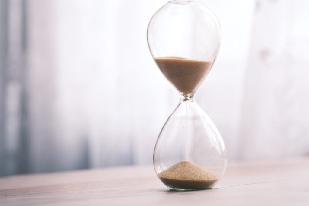 sand timer showing time running out
