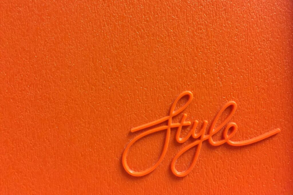 style on orange background