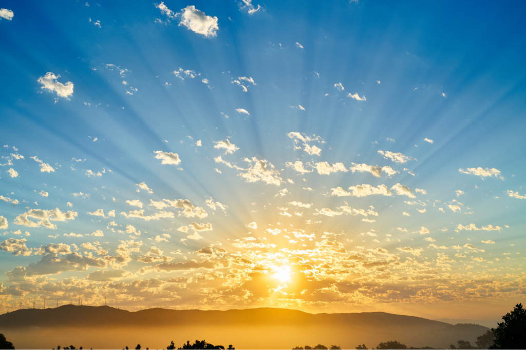 a sunrise on a new day